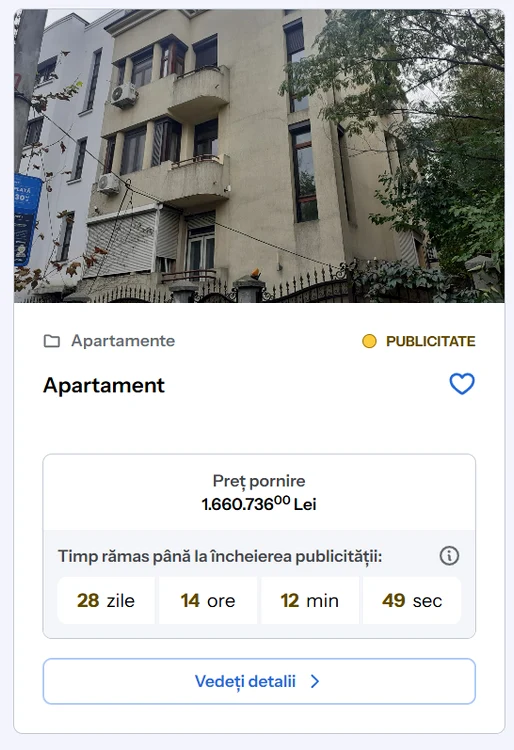 Apartments for sale on the ANAF website. ANAF site capture