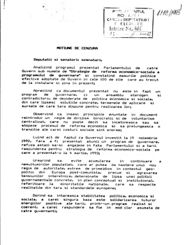 The text of the first censure motion Source: Chamber of Deputies