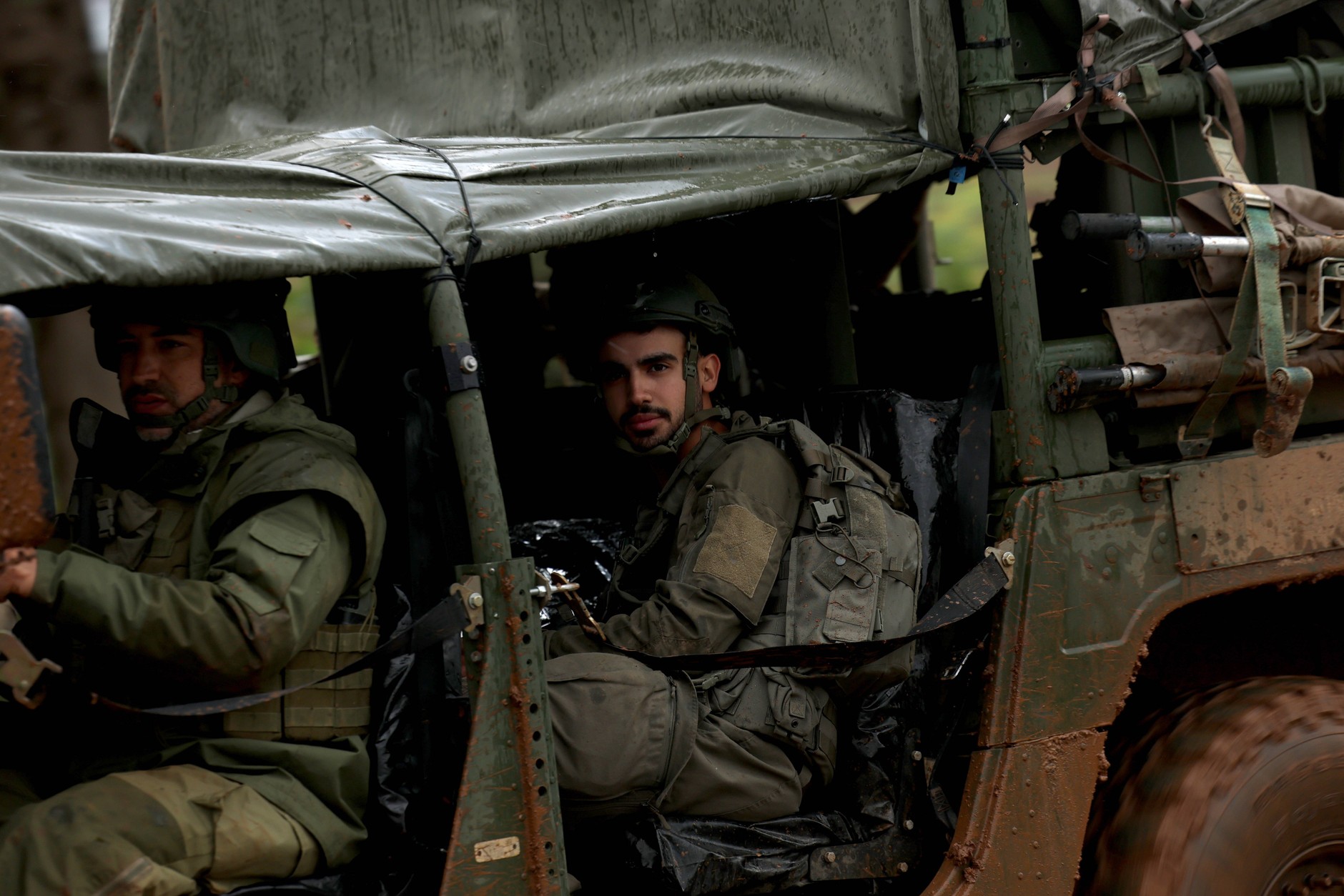 Israeli soldiers near the Israeli-Lebanese border