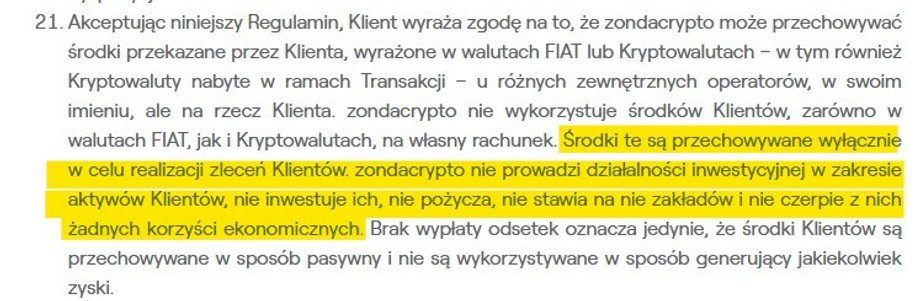 Zondacrypto Terms of Service