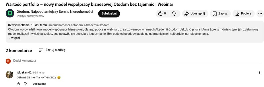 Comment under one of the videos regarding the new rules on Otodom