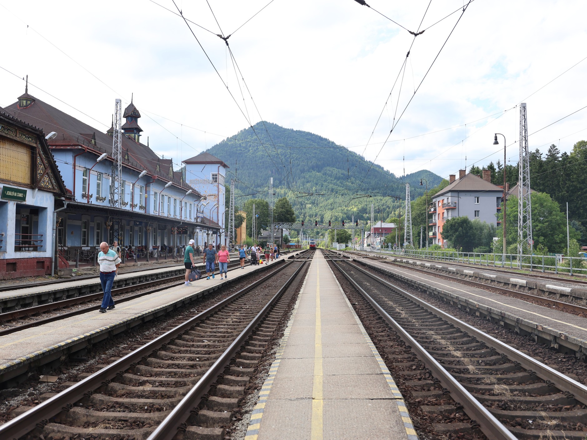 A historic but also slightly ruined railway station in Ružomberok, Slovakia