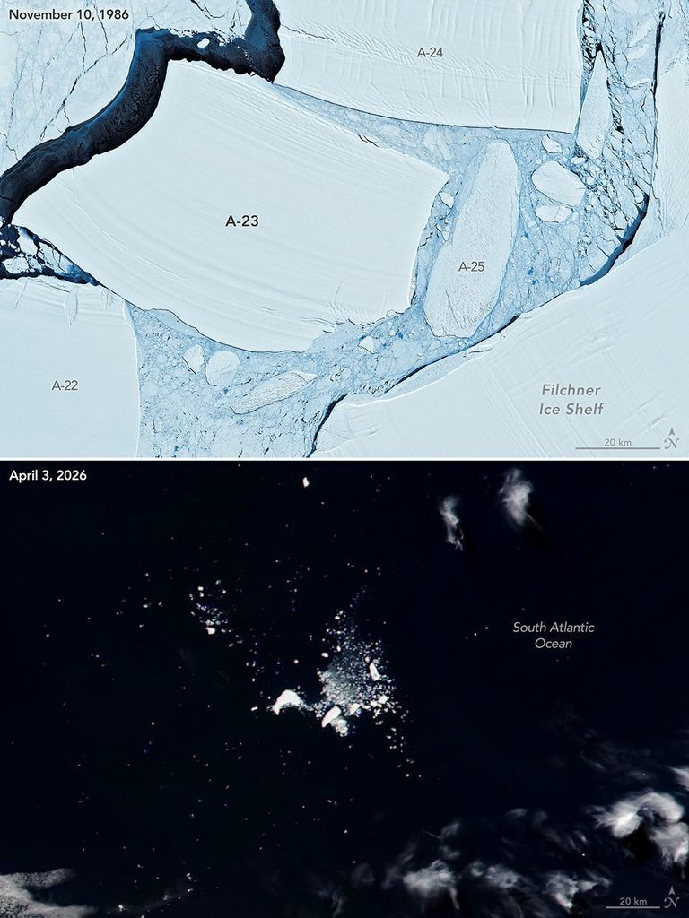 The iceberg, which was considered the largest in the world, melted and collapsed