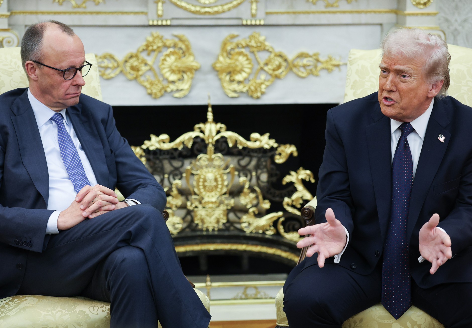 German Chancellor Friedrich Merz and US President Donald Trump in the White Oval Office, March 3, 2026. 
