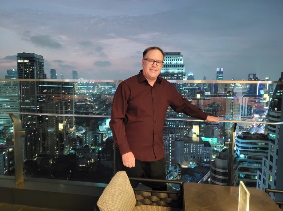 One of his hobbies is visiting rooftop bars throughout Bangkok