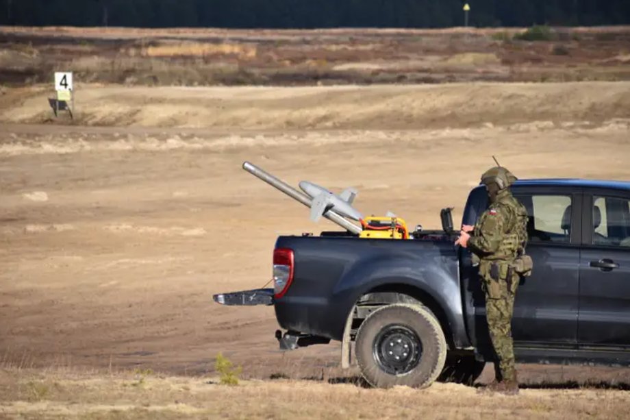A soldier launches one of the interceptor drones sent to Poland and Romania as part of the Eastern Sentry mission in November 2025.