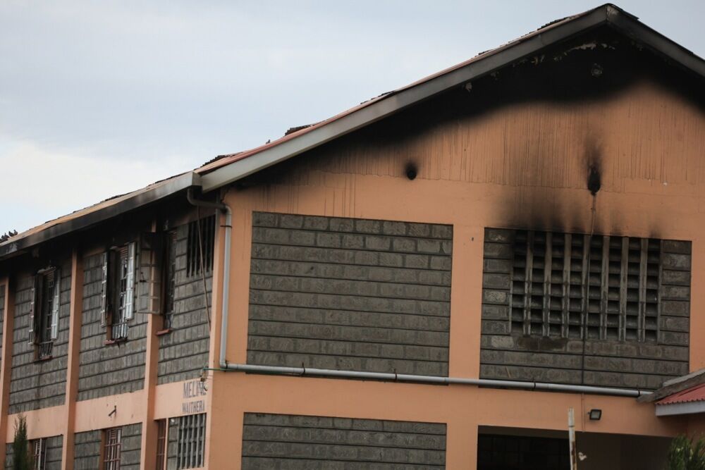 They jumped out of windows and from balconies. At least 16 people have died in a fire at a dormitory in Kenya.
