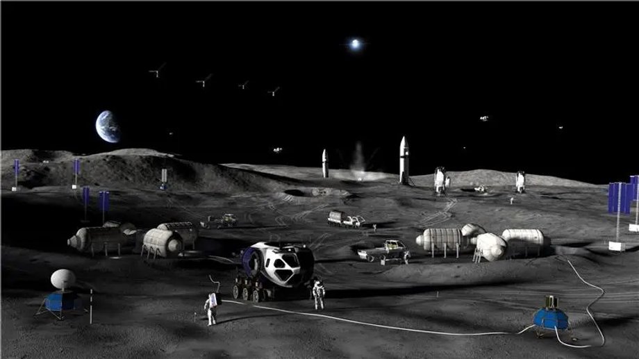 NASA - visualization of the lunar base that will be built in the next decade