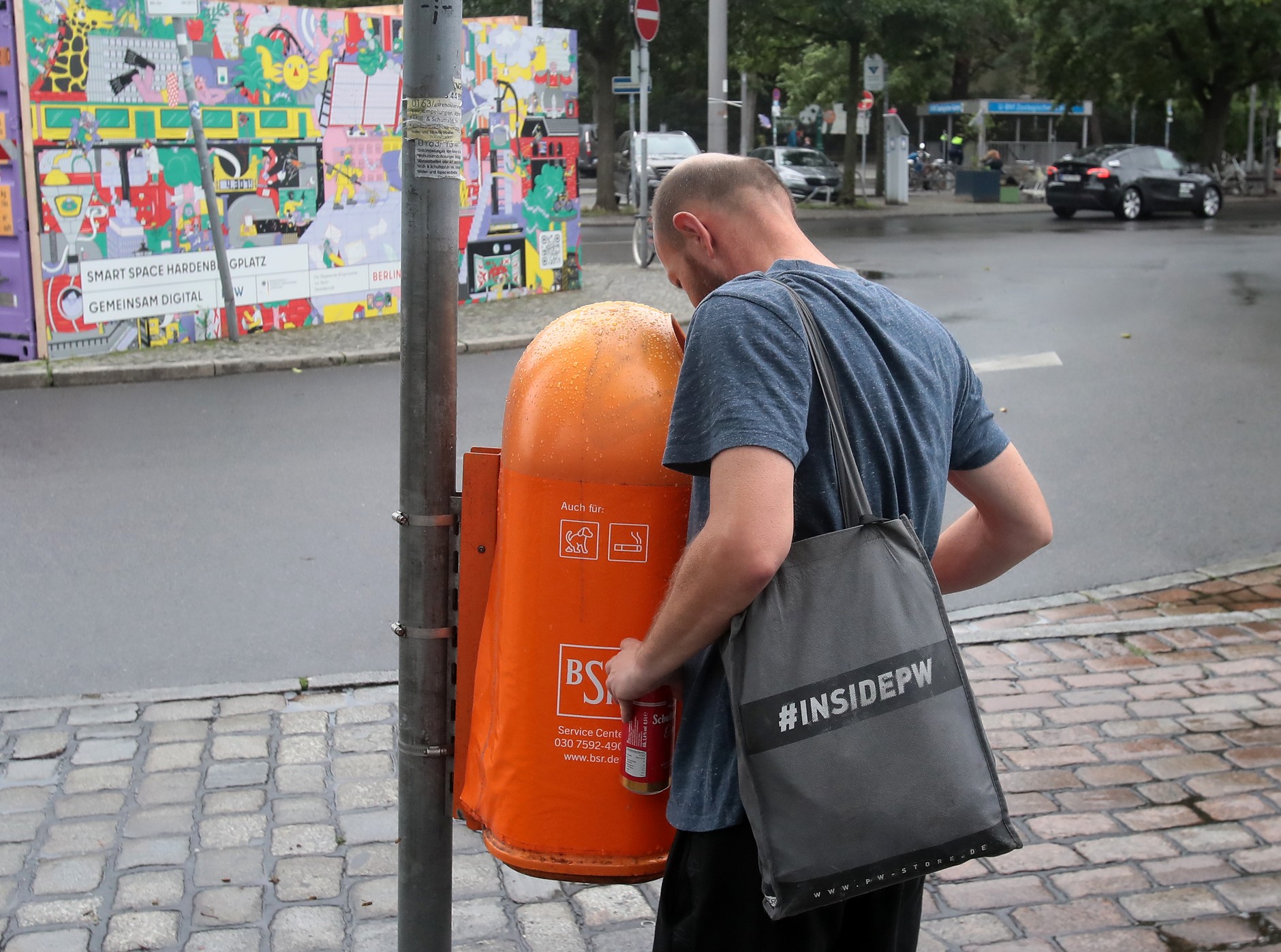 Arek usually looks for items in garbage cans on the streets of Berlin