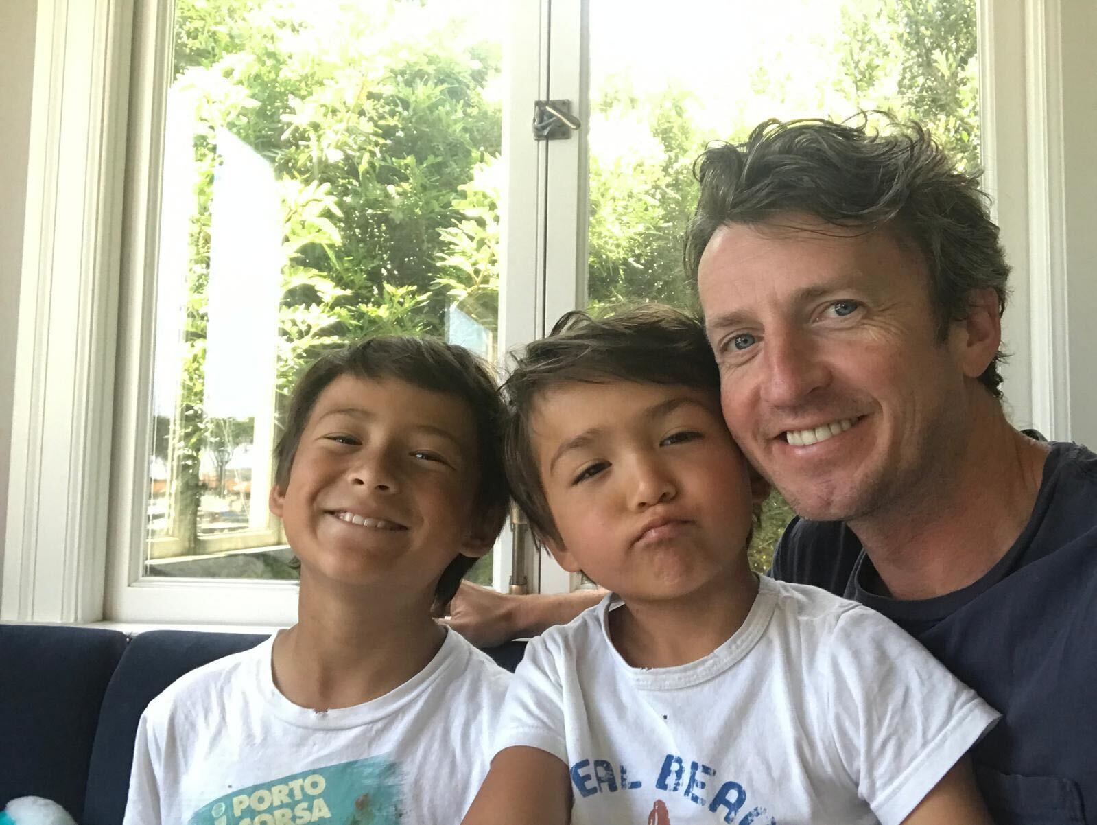 Łukasz Filiński with his sons