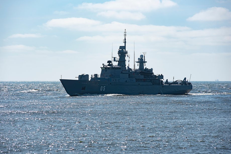 NATO ship in the Baltic Sea
