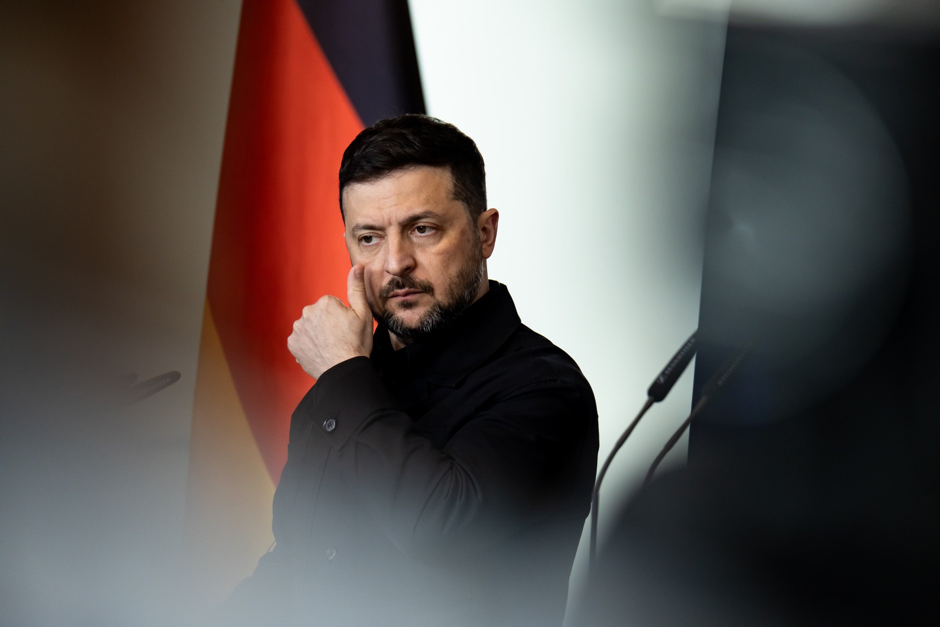 President of Ukraine Volodymyr Zelensky in Berlin, April 14, 2026.