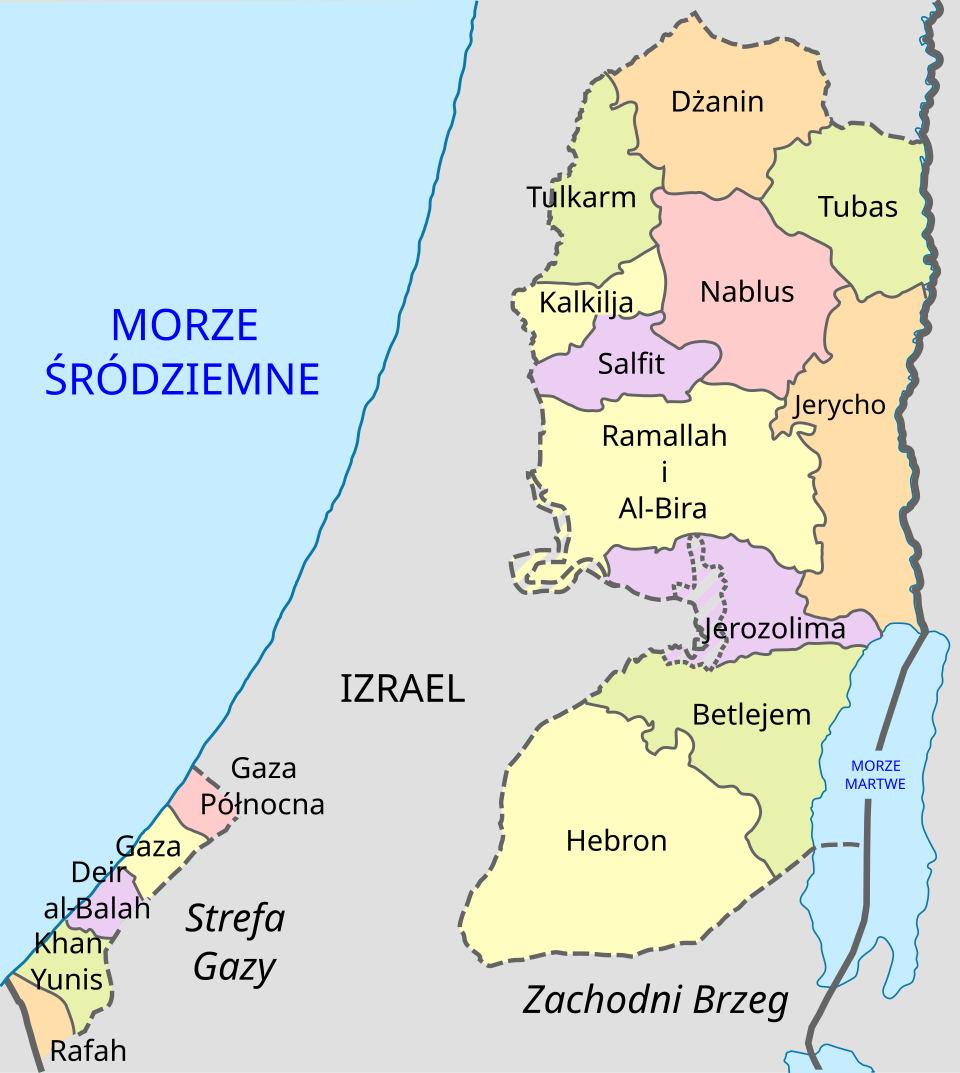 The Palestinian Territory includes the area of ​​the Gaza Strip and the West Bank, including East Jerusalem