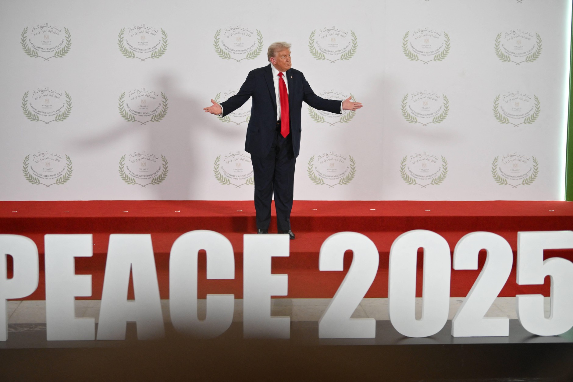 Donald Trump before the start of the peace summit in Sharm el-Sheikh, October 13, 2025.