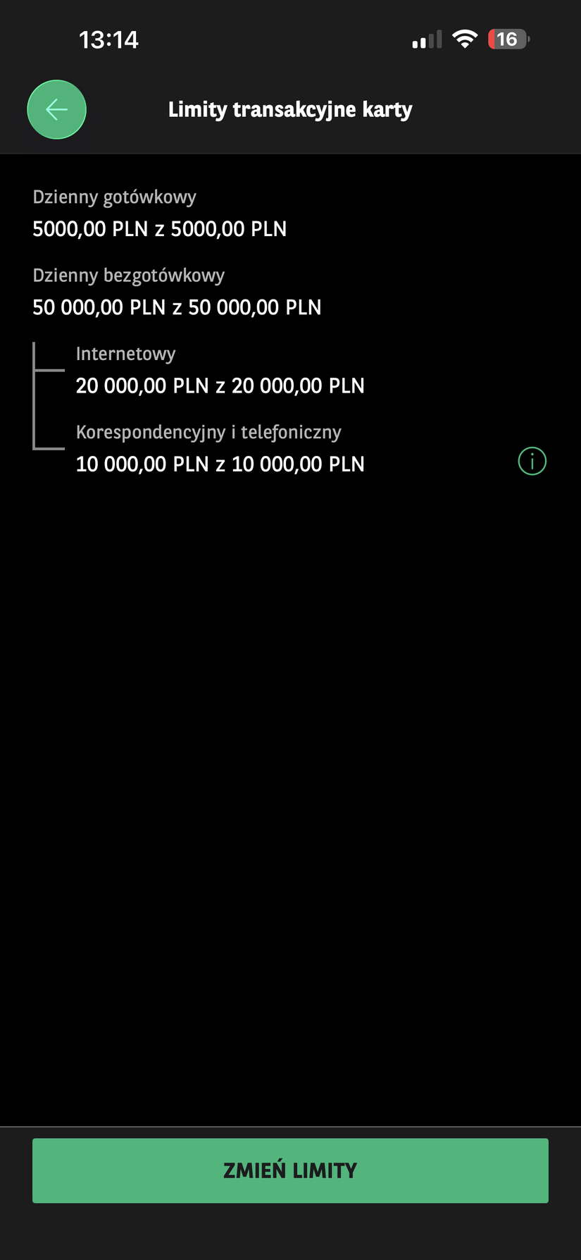 BNP application and transaction limits