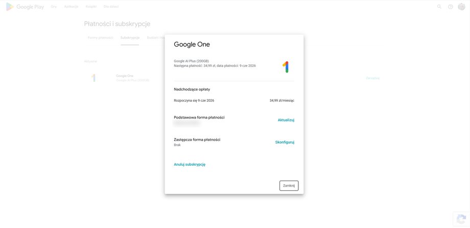 Google Play Subscriptions (desktop)
