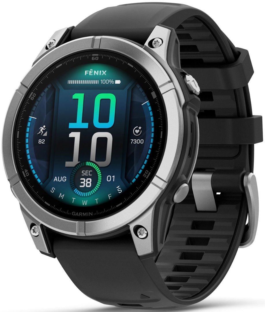 GARMIN Fenix E 47mm smartwatch, black and silver