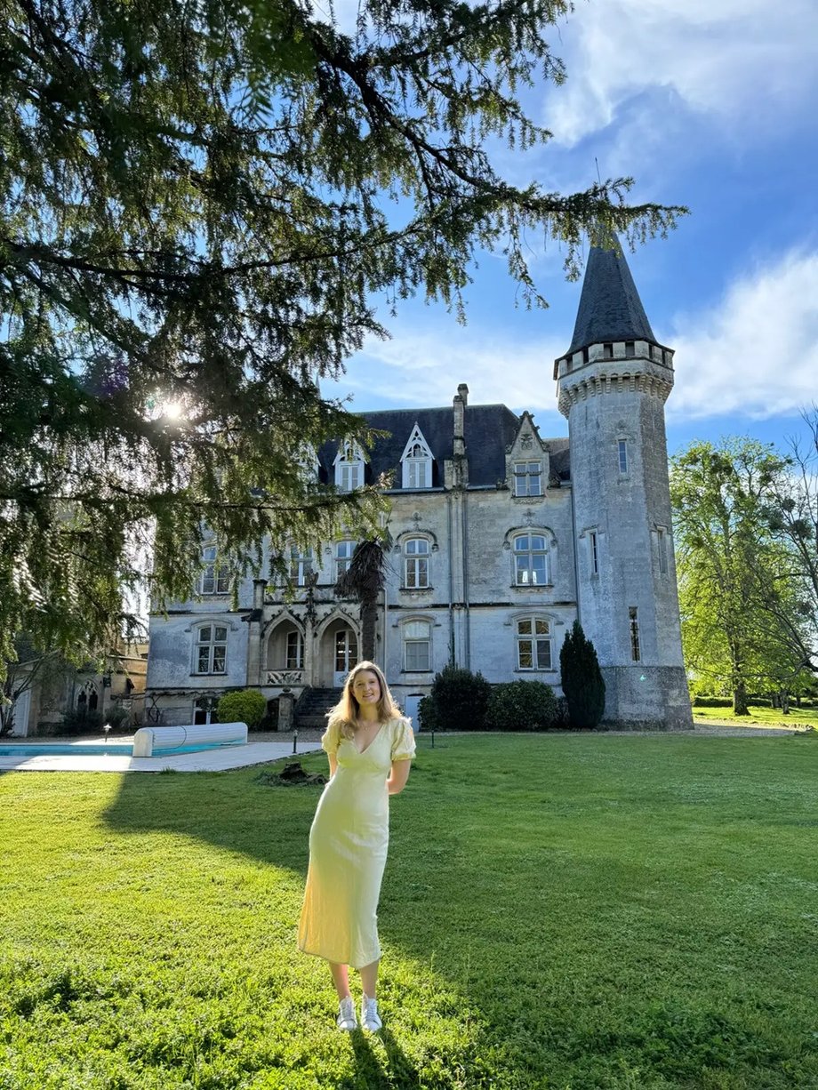 A castle near Bordeaux that Beks Lockie rented for her birthday