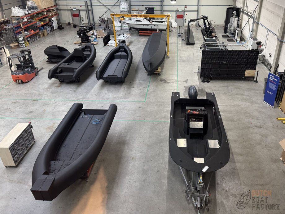 Various 3D printed RHIB boat hulls