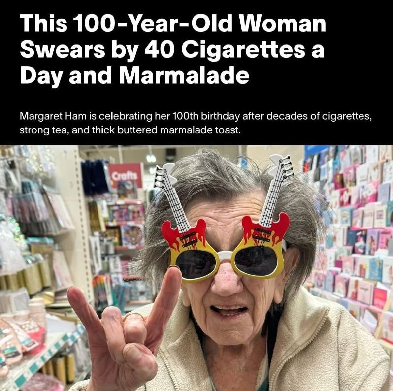 Centenarian Reveals Her Longevity Secret: 40 Cigarettes a Day — A 100-year-old woman shares her surprising longevity sec