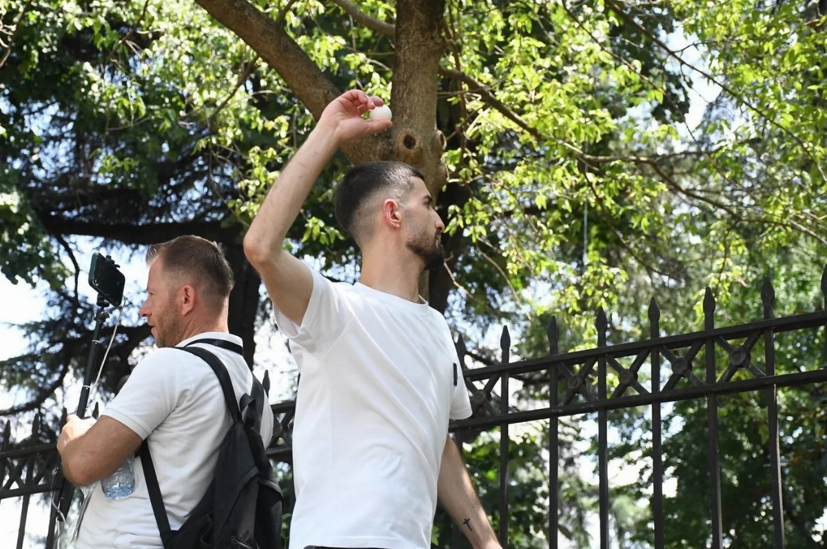 Albanian Protesters Detained After Egging Lawmakers' Vehicles — Protesters in Tirana were detained for throwing eggs at