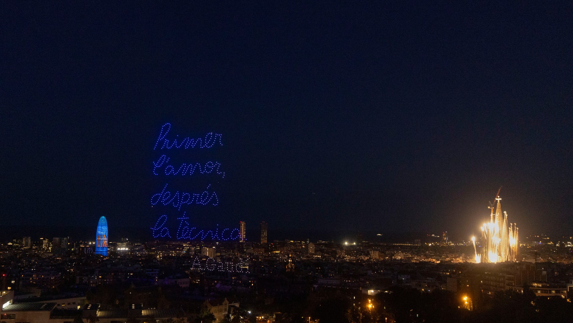 Fireworks lit up the sky over Barcelona