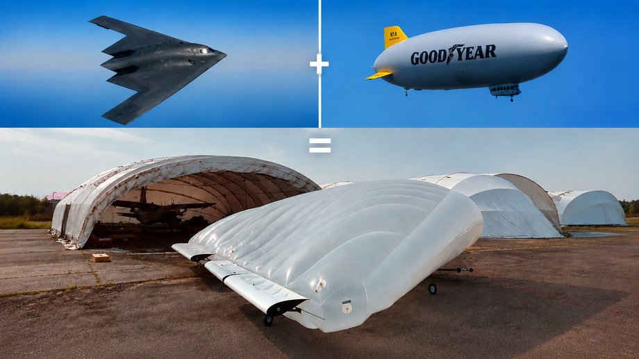 Celeste dAS10 drone - a combination of a B2 bomber and an airship