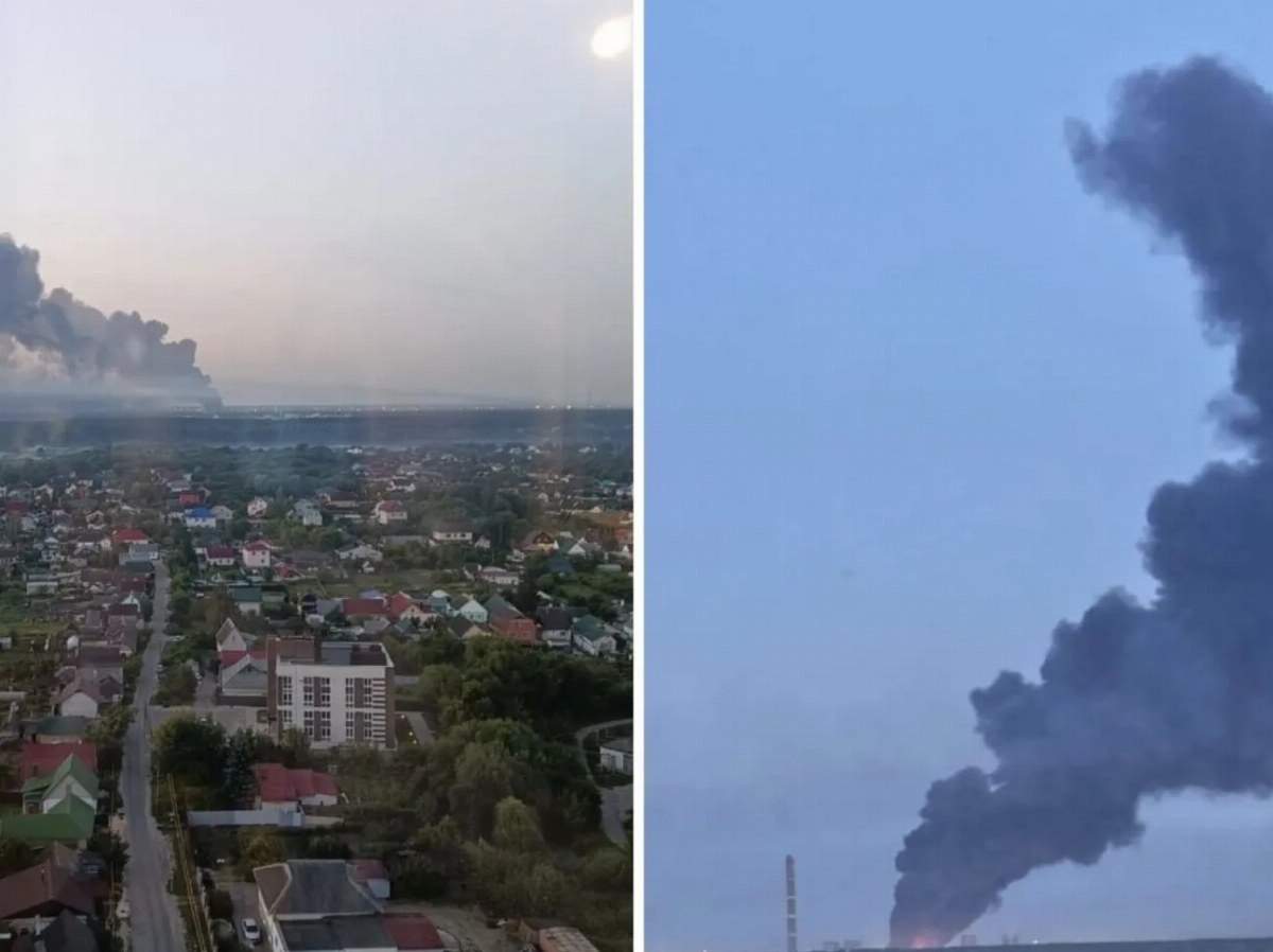 Massive Fire Erupts in Lipetsk After Drone Attack Near Steel Plant — A large fire, spanning approximately 2,500 m², brok