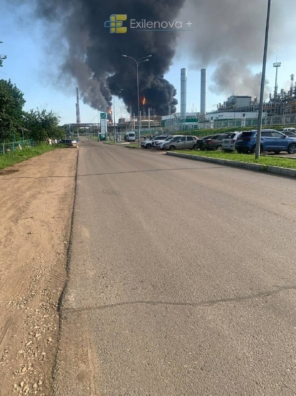 Drone Strikes Hit Key Russian Oil Refinery and Military Base — Russian citizens react to drone attacks on a major oil re