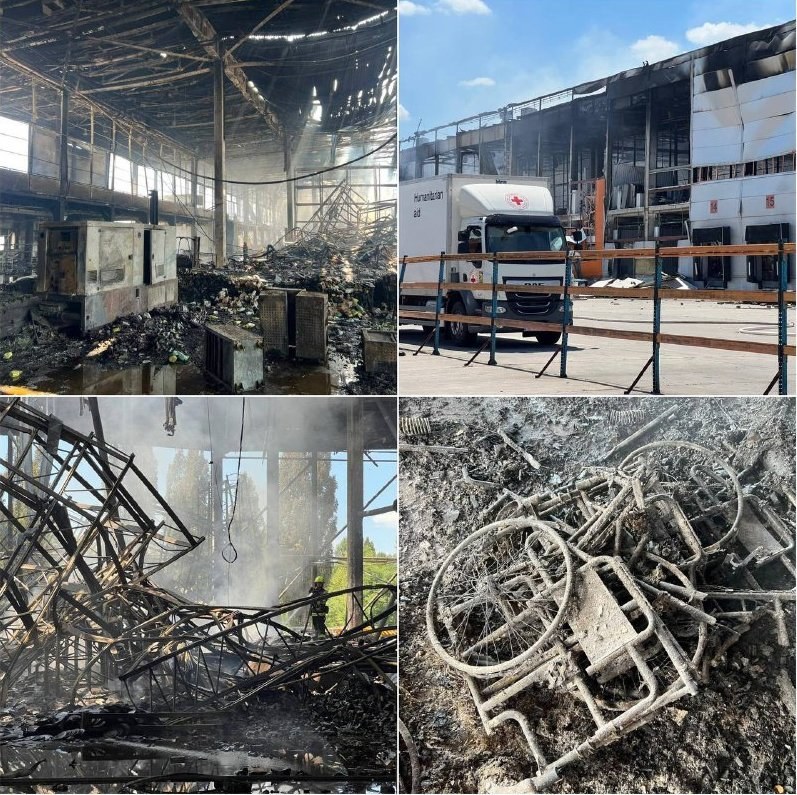 Russian Strike Destroys 320,000 Humanitarian Supplies in Kyiv — A Russian attack on a Red Cross warehouse in Kyiv has de
