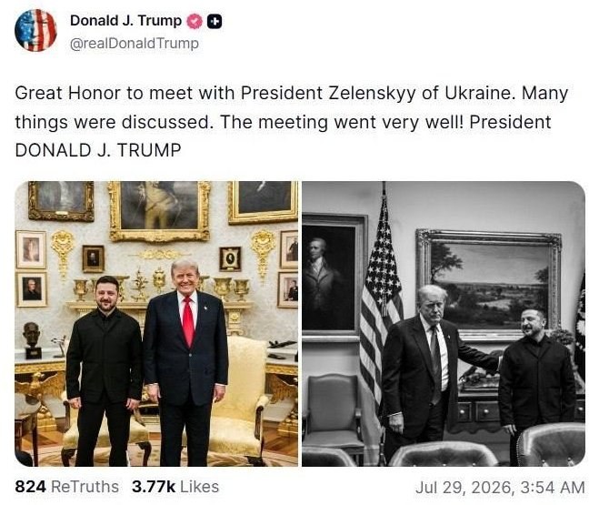 Trump Meets with Ukraine's President Zelensky — Trump expressed honor in meeting Ukraine's Zelensky, discussing various