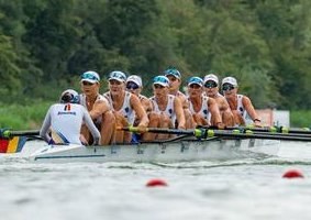 Romania Competes in Final Races at Rowing World Championships in Amsterdam — Romania's 8+1 women's and mixed rowing team