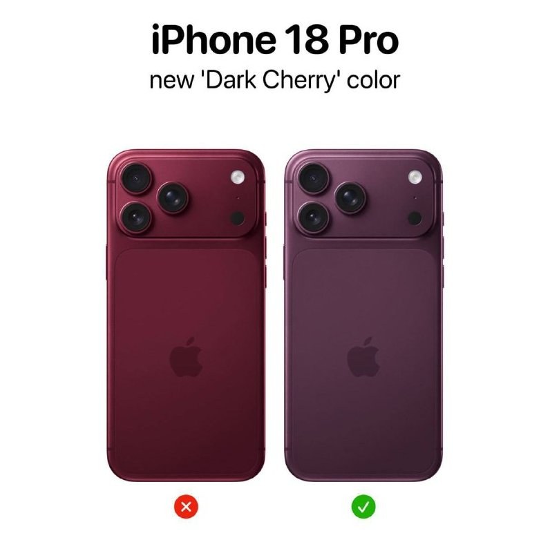 iPhone 18 Pro to Feature Dark Cherry Color, Insider Reports — The iPhone 18 Pro will come in a new dark cherry color, le