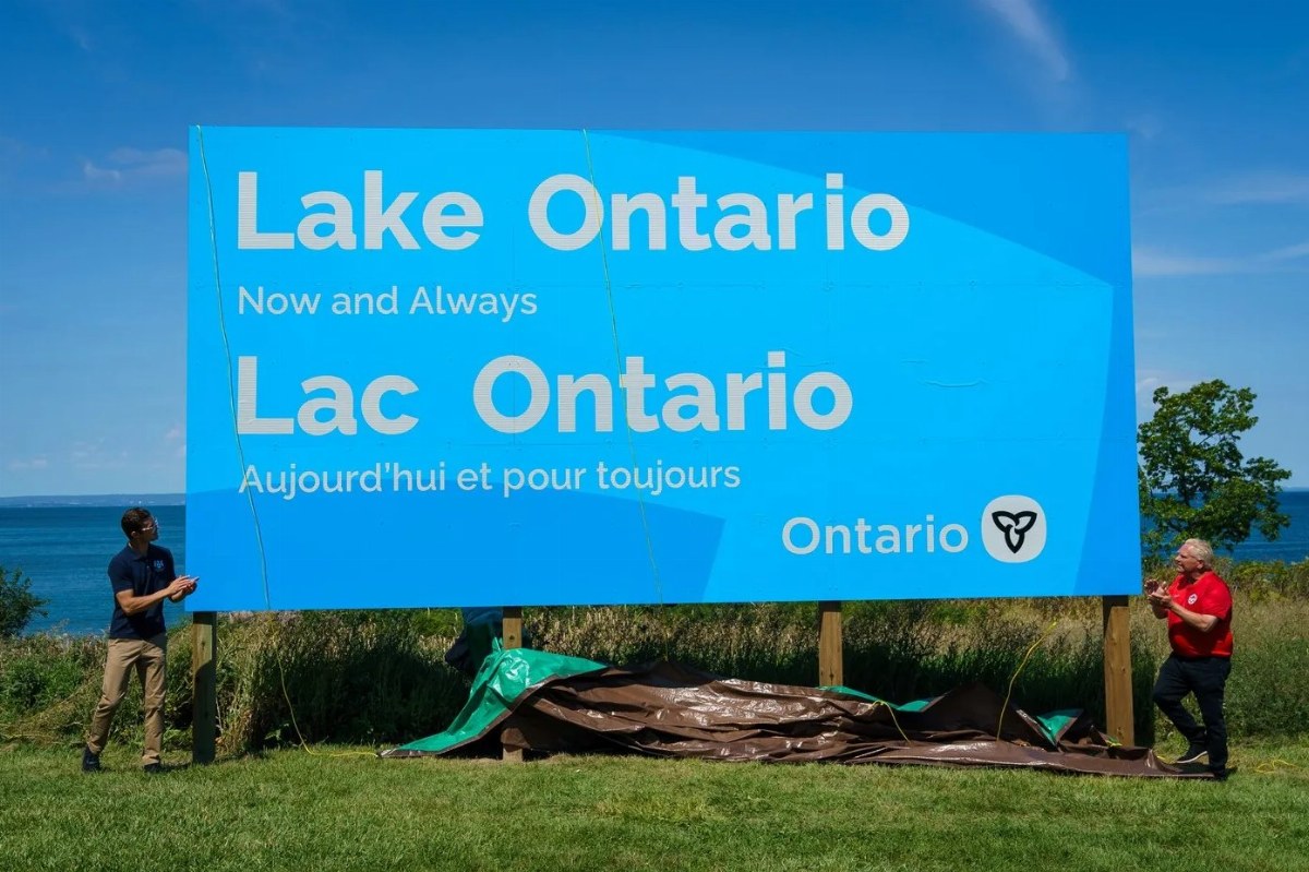 Ontario Premier Responds to Trump with Lake Ontario Sign — Ontario Premier Doug Ford has installed a large sign reading