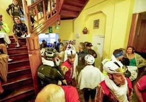Cyclists Seek Shelter at French Hotel During Vuelta Stage 3 Storm — Cyclists at Vuelta a España found refuge at a hotel