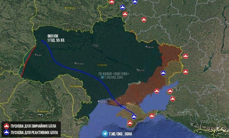 Russian Drone Achieves Record Flight Distance of 960 km — A Russian jet drone launched from Crimea has set a record flig