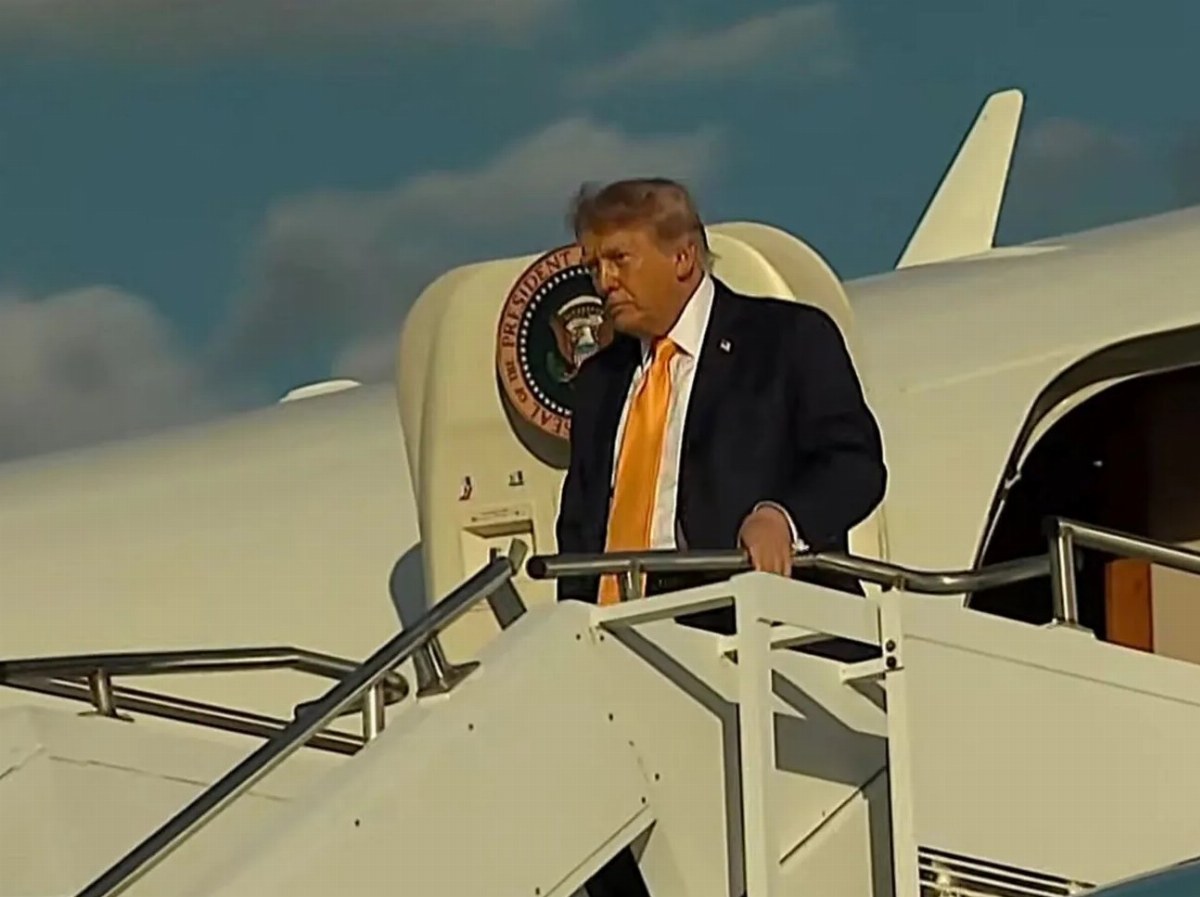 Trump Unveils New Hair Color During Weekend Trip to Bedminster — Donald Trump's new hair color was noticed after Air For