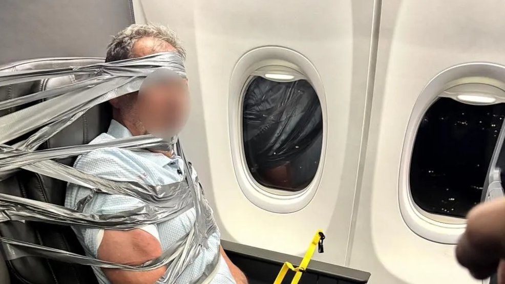 American Airlines Flight Disrupts as Passenger Tied Up After Aggressive Behavior — A man was arrested after exhibiting a