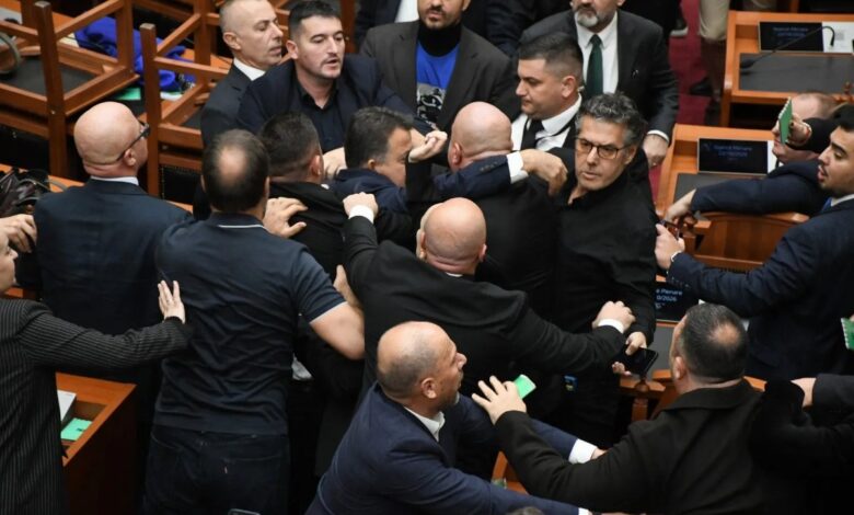 Violence Erupts in Albanian Parliament Amid Anti-Government Protests — Albanian MPs clashed in Parliament as opposition