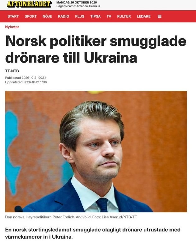 Norwegian Law Change Follows Illegal Drone Shipment to Ukraine — A Norwegian MP's illegal drone transport led to a law c