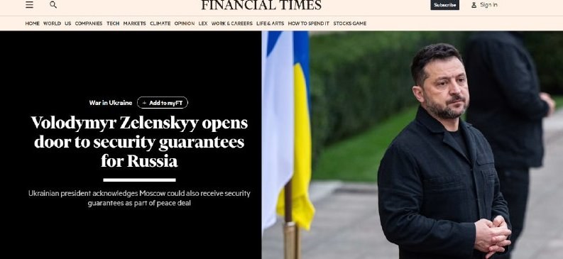 Zelensky Recognizes Russia's Need for Security Guarantees in Peace Talks — Ukrainian President Zelensky acknowledges Rus