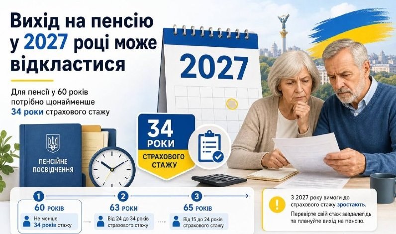 Pension Age Extended to Require 34 Years of Contributions by 2027 — Starting in 2027, a minimum of 34 years of contribut